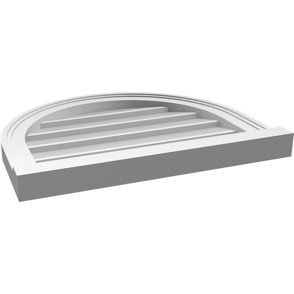 Ekena Millwork Round Top Surface Mount PVC Gable Vent w/ 2"W x 2"P Brickmould Sill Frame, 22"W x 18"H - GVPRT22X1803SN