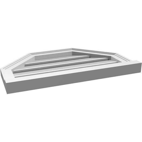 Ekena Millwork Octagonal Top Surface Mount PVC Gable Vent w/ 2"W x 2"P Brickmould Sill Frame, 26"W x 16"H - GVPOT26X1603SF