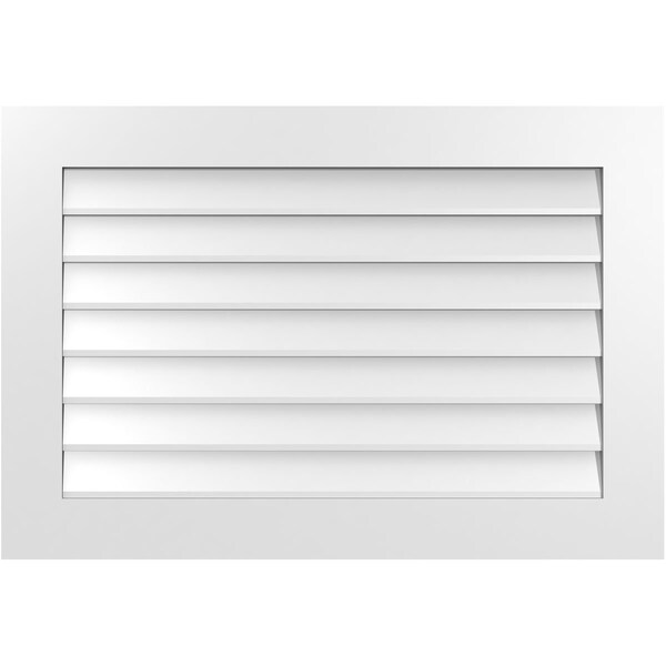 Ekena Millwork Vertical Surface Mount PVC Gable Vent: Non-Functional, w/3-1/2"W x 1"H, Standard Frame, 38"W x 26"H - GVPVE38X2601SN