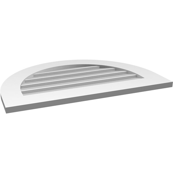 Ekena Millwork Round Top Surface Mount PVC Gable Vent: Non-Functional, w/ 3-1/2"W x 1"P Standard Frame, 30"W x 20"H - GVPRT30X2001SN