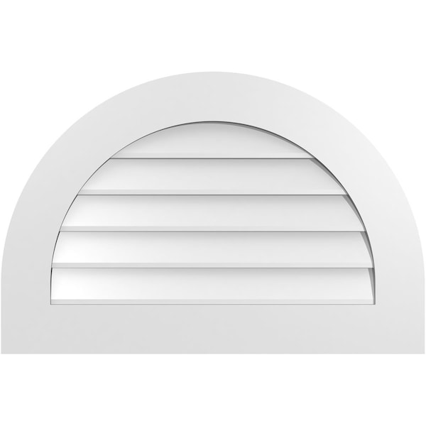 Ekena Millwork Round Top Surface Mount PVC Gable Vent: Non-Functional, w/ 3-1/2"W x 1"P Standard Frame, 30"W x 20"H - GVPRT30X2001SN