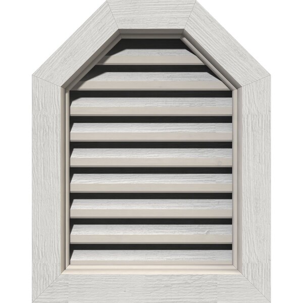 Ekena Millwork Octagonal Top Gable Vent Western Red Cedar Gable Vent w/Brick Mould Face Frame, 36"W x 24"H - GVWOT36X2400RFPWR