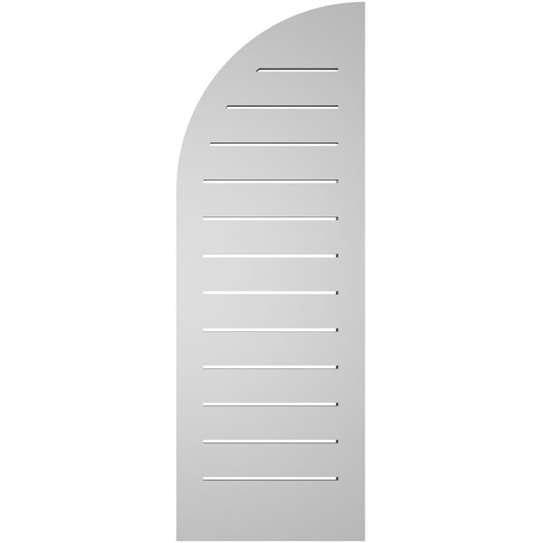 Ekena Millwork Quarter Round Top Right Surface Mount PVC Gable Vent w/ 2"W x 1-1/2"P Brickmould Frame, 14"W x 40"H - GVPQR14X4002SF
