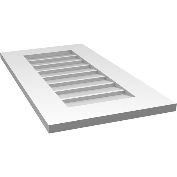 Ekena Millwork Vertical Surface Mount PVC Gable Vent: Non-Functional, w/ 3-1/2"W x 1"P Standard Frame, 16"W x 30"H - GVPVE16X3001SN