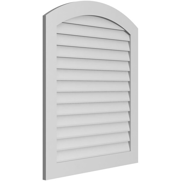 Ekena Millwork Arch Top Surface Mount PVC Gable Vent: Functional, w/ 3-1/2"W x 1"P Standard Frame, 36"W x 42"H - GVPAR36X4201SF