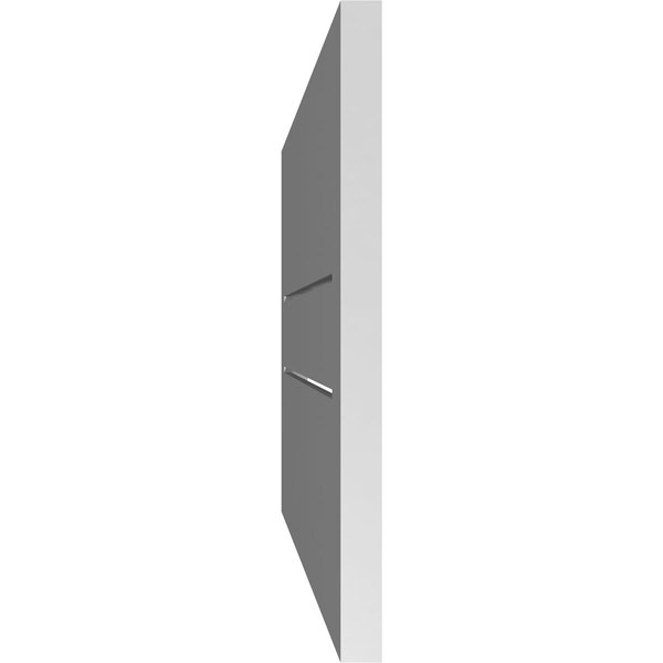 Ekena Millwork Vertical Surface Mount PVC Gable Vent: Functional, w/ 3-1/2"W x 1"P Standard Frame, 42"W x 16"H - GVPVE42X1601SF