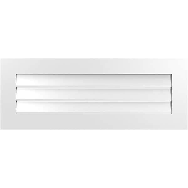 Ekena Millwork Vertical Surface Mount PVC Gable Vent: Functional, w/ 3-1/2"W x 1"P Standard Frame, 42"W x 16"H - GVPVE42X1601SF