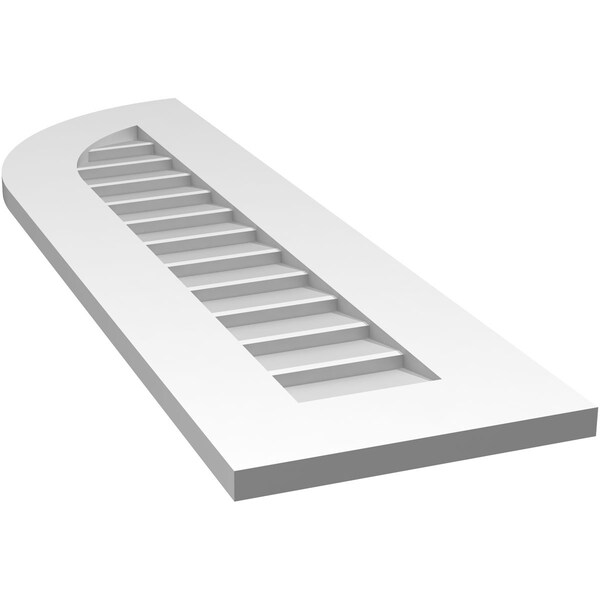 Ekena Millwork Quarter Round Top Left Surface Mount PVC Gable Vent w/ 3-1/2"W x 1"P Standard Frame, 12"W x 40"H - GVPQL12X4001SN
