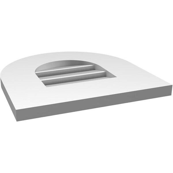 Ekena Millwork Round Top Surface Mount PVC Gable Vent: Functional, w/ 3-1/2"W x 1"P Standard Frame, 14"W x 14"H - GVPRT14X1401SF