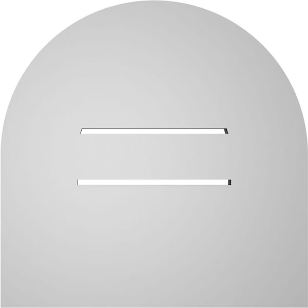 Ekena Millwork Round Top Surface Mount PVC Gable Vent: Functional, w/ 3-1/2"W x 1"P Standard Frame, 14"W x 14"H - GVPRT14X1401SF