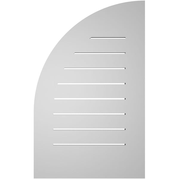 Ekena Millwork Quarter Round Top Right Surface Mount PVC Gable Vent w/ 3-1/2"W x 1"P Standard Frame, 20"W x 32"H - GVPQR20X3201SF