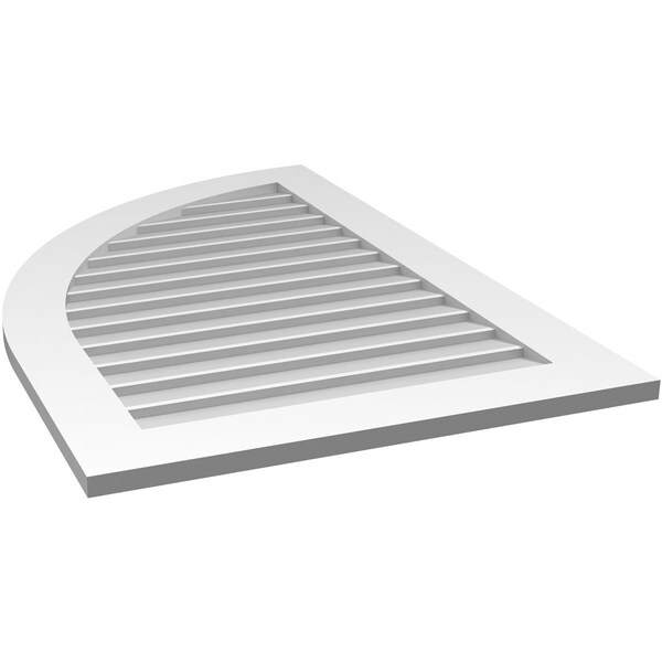 Ekena Millwork Quarter Round Top Left Surface Mount PVC Gable Vent w/ 3-1/2"W x 1"P Standard Frame, 28"W x 42"H - GVPQL28X4201SN