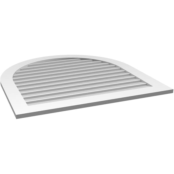 Ekena Millwork Round Top Surface Mount PVC Gable Vent: Non-Functional, w/ 3-1/2"W x 1"P Standard Frame, 40"W x 40"H - GVPRT40X4001SN