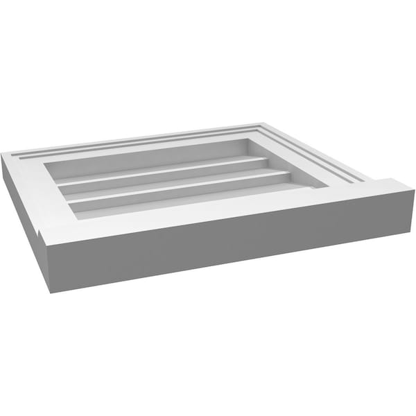 Ekena Millwork Vertical Surface Mount PVC Gable Vent w/ 2"W x 2"H , Brickmould Sill Frame, 16"W x 14"H - GVPVE16X1403SN