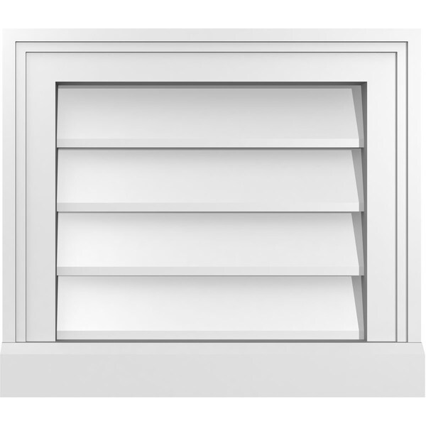 Ekena Millwork Vertical Surface Mount PVC Gable Vent w/ 2"W x 2"H , Brickmould Sill Frame, 16"W x 14"H - GVPVE16X1403SN