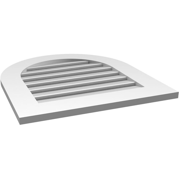 Ekena Millwork Round Top Surface Mount PVC Gable Vent: Functional, w/ 3-1/2"W x 1"P Standard Frame, 24"W x 26"H - GVPRT24X2601SF