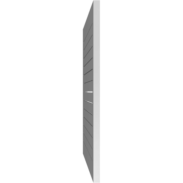 Ekena Millwork Vertical Surface Mount PVC Gable Vent: Functional, w/ 2"W x 1-1/2"P Brickmould Frame, 34"W x 42"H - GVPVE34X4202SF