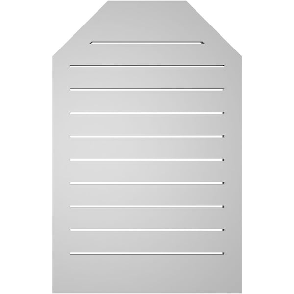 Ekena Millwork Octagonal Top Surface Mount PVC Gable Vent w/ 2"W x 2"P Brickmould Sill Frame, 22"W x 34"H - GVPOT22X3403SF