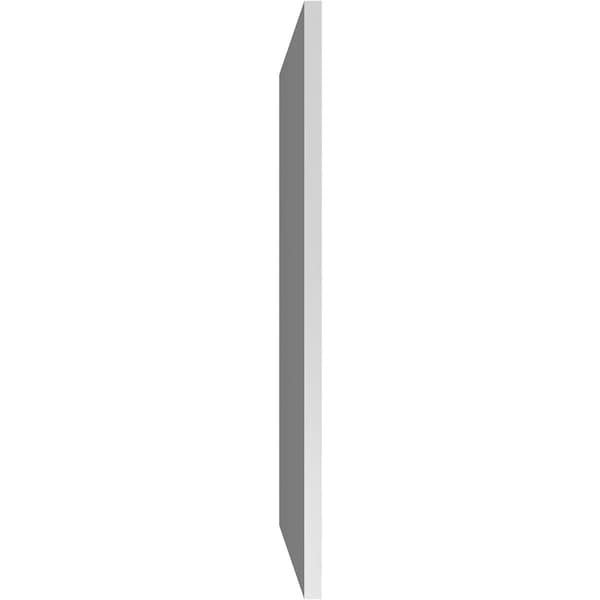 Ekena Millwork Vertical Surface Mount PVC Gable Vent: Non-Functional, w/ 3-1/2"W x 1"P Standard Frame, 18"W x 34"H - GVPVE18X3401SN