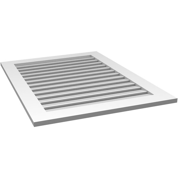 Ekena Millwork Vertical Surface Mount PVC Gable Vent: Functional, w/ 3-1/2"W x 1"P Standard Frame, 32"W x 42"H - GVPVE32X4201SF