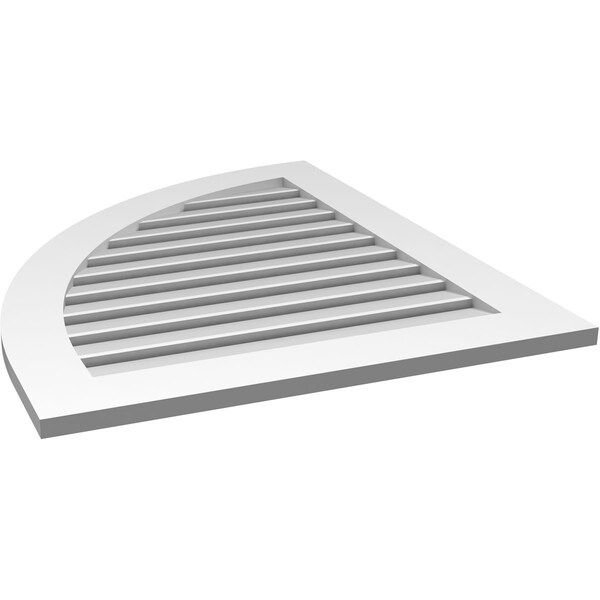 Ekena Millwork Quarter Round Top Left Surface Mount PVC Gable Vent w/ 3-1/2"W x 1"P Standard Frame, 30"W x 36"H - GVPQL30X3601SF