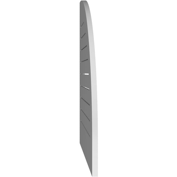 Ekena Millwork Quarter Round Top Left Surface Mount PVC Gable Vent w/ 3-1/2"W x 1"P Standard Frame, 30"W x 36"H - GVPQL30X3601SF