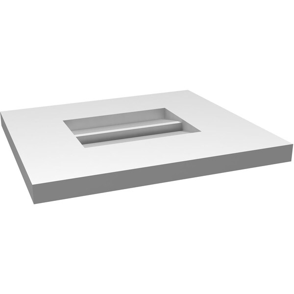 Ekena Millwork Vertical Surface Mount PVC Gable Vent: Functional, w/ 3-1/2"W x 1"P Standard Frame, 14"W x 12"H - GVPVE14X1201SF
