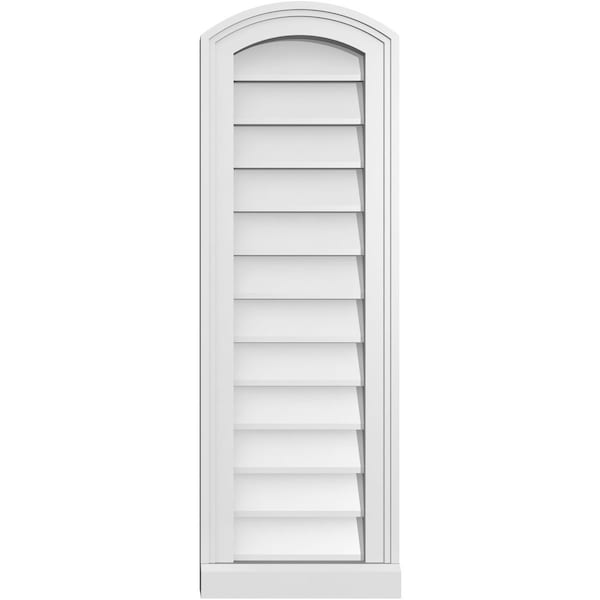 Ekena Millwork Arch Top Surface Mount PVC Gable Vent: Functional, w/ 2"W x 2"P Brickmould Sill Frame, 12"W x 36"H - GVPAR12X3603SF