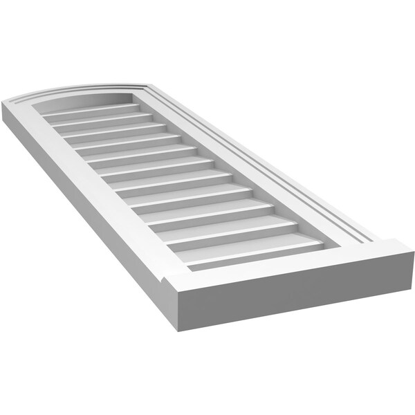 Ekena Millwork Arch Top Surface Mount PVC Gable Vent: Functional, w/ 2"W x 2"P Brickmould Sill Frame, 12"W x 36"H - GVPAR12X3603SF