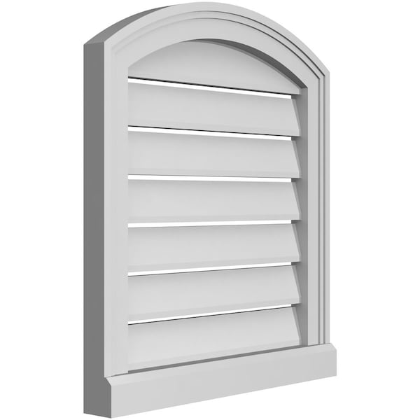 Ekena Millwork Arch Top Surface Mount PVC Gable Vent w/ 2"W x 2"P Brickmould Sill Frame, 20"W x 20"H - GVPAR20X2003SN