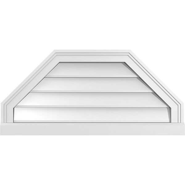 Ekena Millwork Octagonal Top Surface Mount PVC Gable Vent w/ 2"W x 2"P Brickmould Sill Frame, 30"W x 14"H - GVPOT30X1403SN