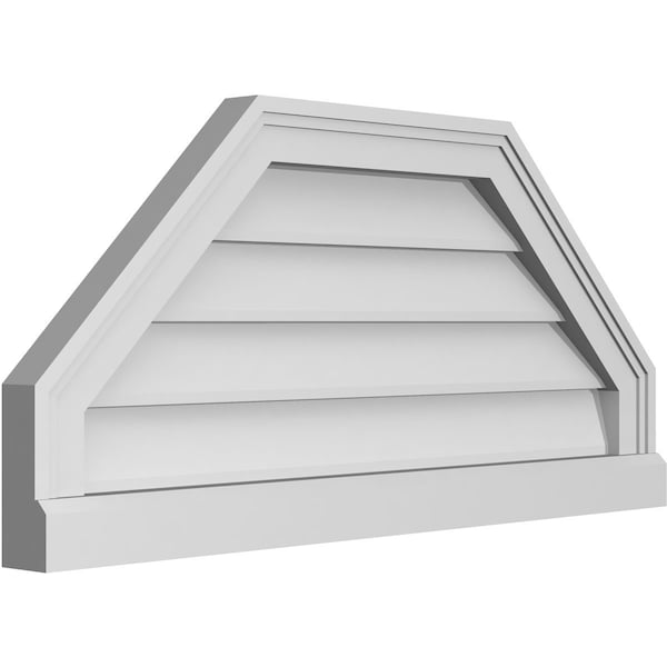 Ekena Millwork Octagonal Top Surface Mount PVC Gable Vent w/ 2"W x 2"P Brickmould Sill Frame, 30"W x 14"H - GVPOT30X1403SN