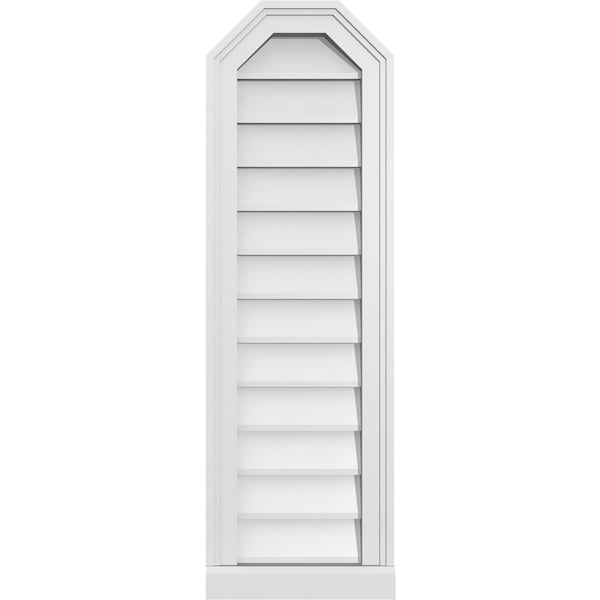 Ekena Millwork Octagonal Top Surface Mount PVC Gable Vent w/ 2"W x 2"P Brickmould Sill Frame, 12"W x 38"H - GVPOT12X3803SN