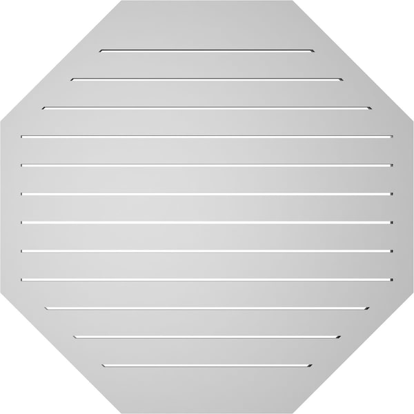 Ekena Millwork Octagonal Surface Mount PVC Gable Vent: Functional, w/ 2"W x 1-1/2"P Brickmould Frame, 40"W x 40"H - GVPOC40X4002SF