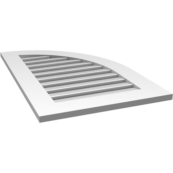 Ekena Millwork Quarter Round Top Right Surface Mount PVC Gable Vent w/ 3-1/2"W x 1"P Standard Frame, 22"W x 34"H - GVPQR22X3401SF