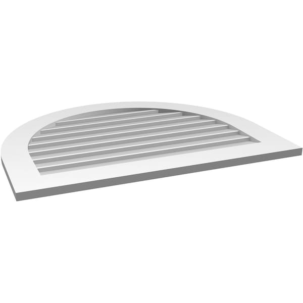 Ekena Millwork Round Top Surface Mount PVC Gable Vent: Non-Functional, w/ 3-1/2"W x 1"P Standard Frame, 36"W x 28"H - GVPRT36X2801SN