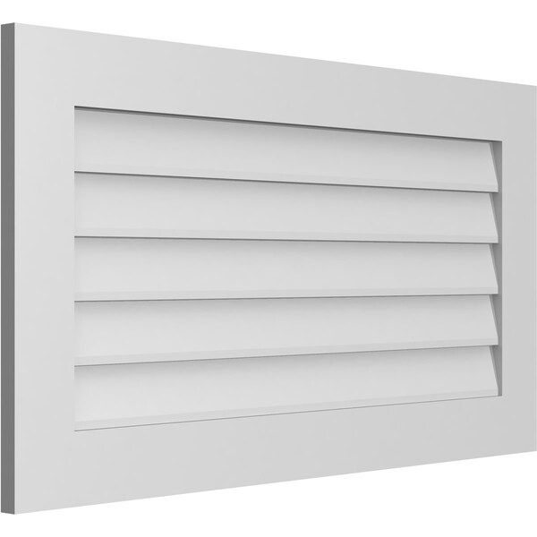 Ekena Millwork Vertical Surface Mount PVC Gable Vent: Non-Functional, w/3-1/2"W x 1"H, Standard Frame, 40"W x 22"H - GVPVE40X2201SN