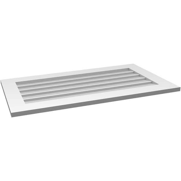 Ekena Millwork Vertical Surface Mount PVC Gable Vent: Non-Functional, w/3-1/2"W x 1"H, Standard Frame, 40"W x 22"H - GVPVE40X2201SN