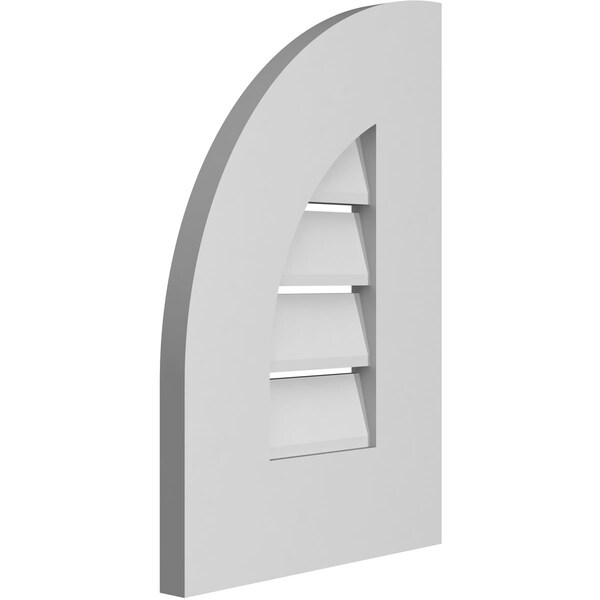 Ekena Millwork Quarter Round Top Left Surface Mount PVC Gable Vent w/ 3-1/2"W x 1"P Standard Frame, 12"W x 18"H - GVPQL12X1801SF