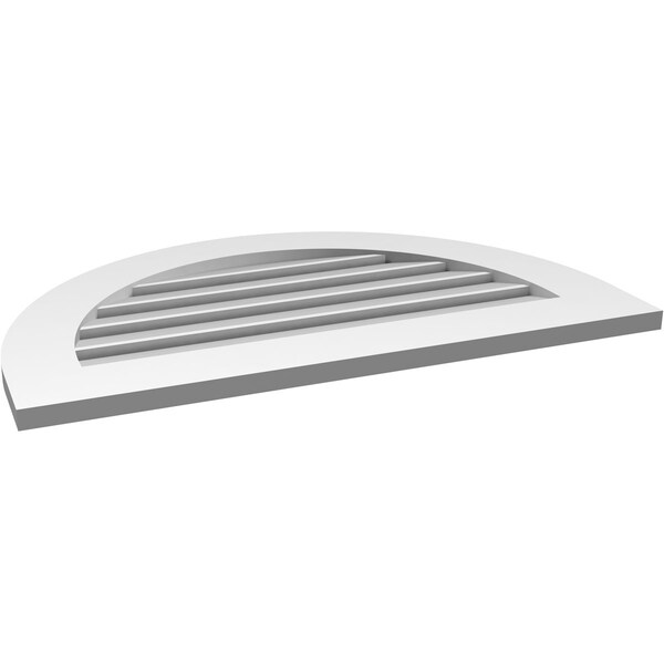 Ekena Millwork Round Top Surface Mount PVC Gable Vent: Functional, w/ 3-1/2"W x 1"P Standard Frame, 32"W x 20"H - GVPRT32X2001SF
