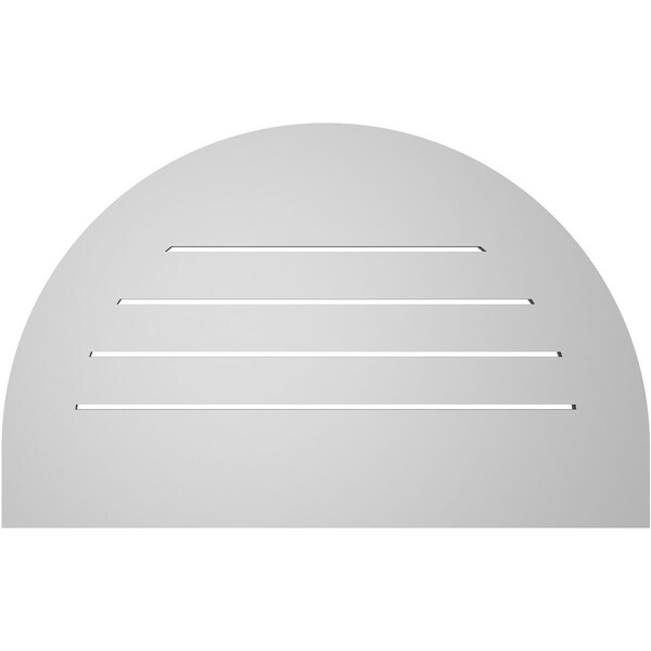 Ekena Millwork Round Top Surface Mount PVC Gable Vent: Functional, w/ 3-1/2"W x 1"P Standard Frame, 32"W x 20"H - GVPRT32X2001SF