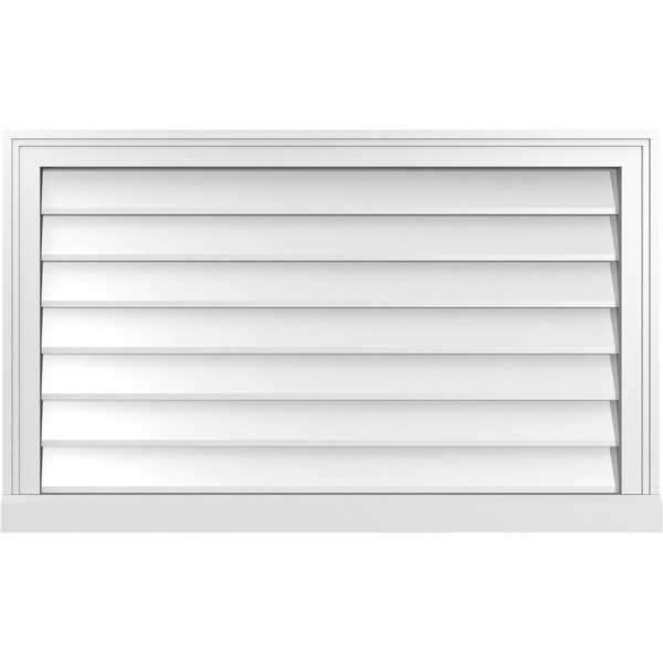 Ekena Millwork Vertical Surface Mount PVC Gable Vent w/ 2"W x 2"H , Brickmould Sill Frame, 36"W x 22"H - GVPVE36X2203SN