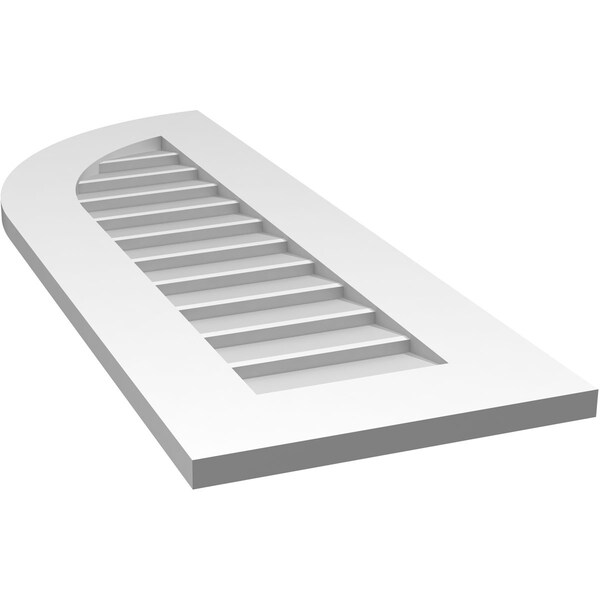 Ekena Millwork Quarter Round Top Left Surface Mount PVC Gable Vent w/ 3-1/2"W x 1"P Standard Frame, 14"W x 38"H - GVPQL14X3801SN