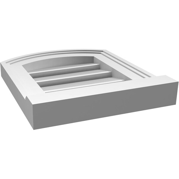 Ekena Millwork Arch Top Surface Mount PVC Gable Vent w/ 2"W x 2"P Brickmould Sill Frame, 12"W x 12"H - GVPAR12X1203SN