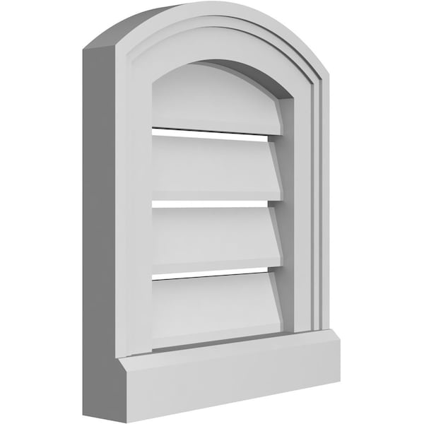 Ekena Millwork Arch Top Surface Mount PVC Gable Vent w/ 2"W x 2"P Brickmould Sill Frame, 12"W x 12"H - GVPAR12X1203SN