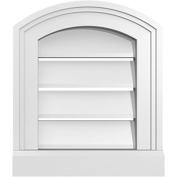 Ekena Millwork Arch Top Surface Mount PVC Gable Vent w/ 2"W x 2"P Brickmould Sill Frame, 12"W x 12"H - GVPAR12X1203SN