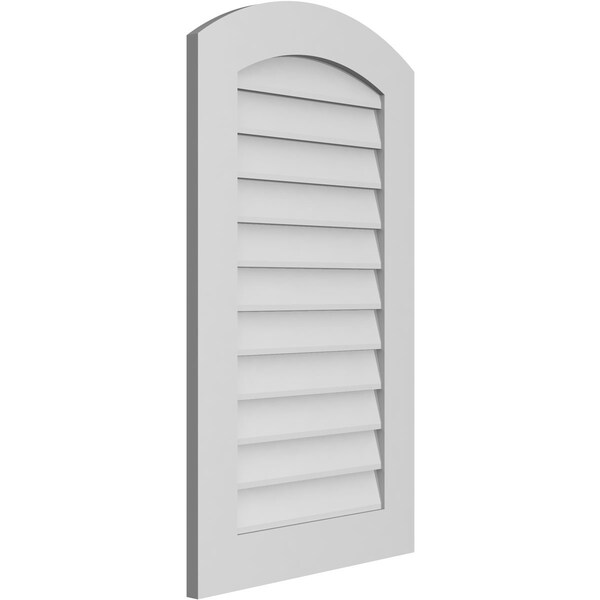 Ekena Millwork Arch Top Surface Mount PVC Gable Vent: Functional, w/ 3-1/2"W x 1"P Standard Frame, 22"W x 38"H - GVPAR22X3801SF