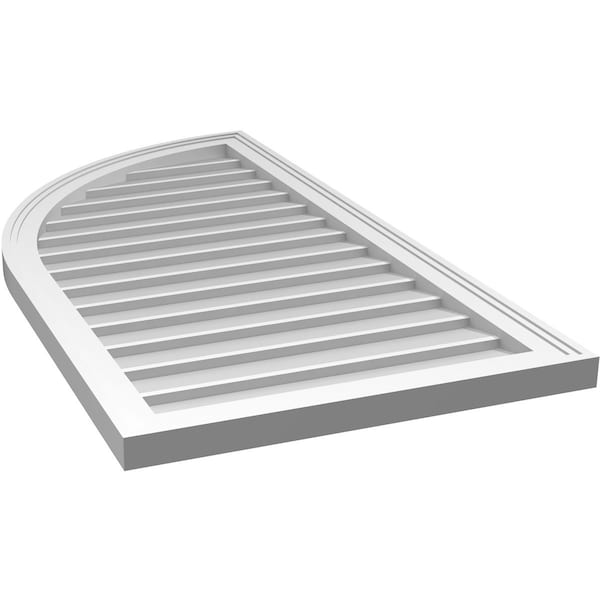 Ekena Millwork Quarter Round Top Left Surface Mount PVC Gable Vent w/ 2"W x 1-1/2"P Brickmould Frame, 22"W x 42"H - GVPQL22X4202SN