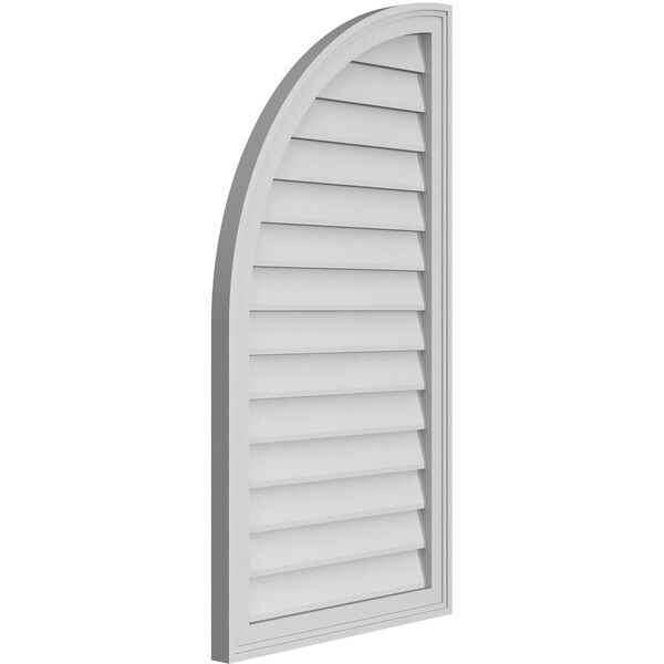 Ekena Millwork Quarter Round Top Left Surface Mount PVC Gable Vent w/ 2"W x 1-1/2"P Brickmould Frame, 22"W x 42"H - GVPQL22X4202SN
