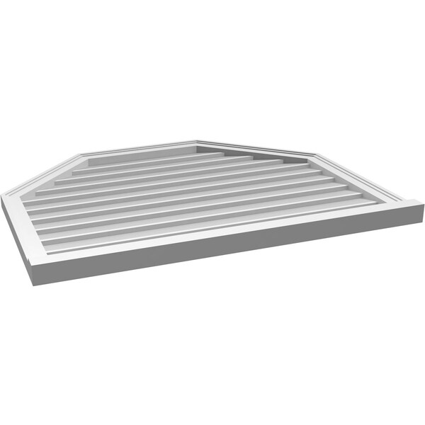Ekena Millwork Octagonal Top Surface Mount PVC Gable Vent w/ 2"W x 2"P Brickmould Sill Frame, 40"W x 32"H - GVPOT40X3203SN